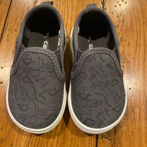 Toddler Carters dinosaur slip on shoe gray blue size 4